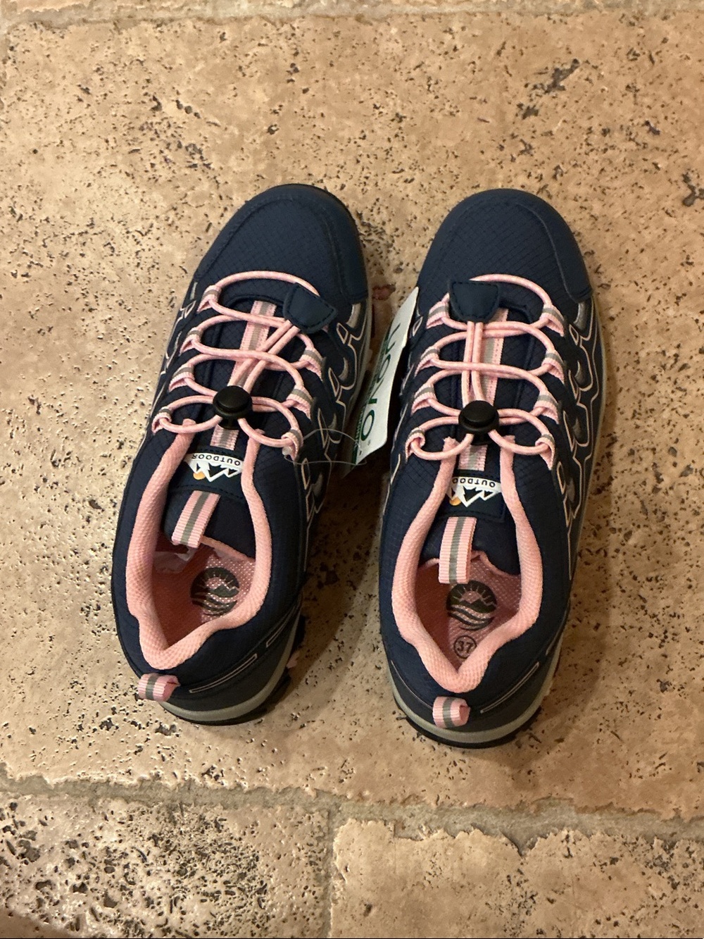 OVO Kids Navy and Pink Lace-Lock Sneakers